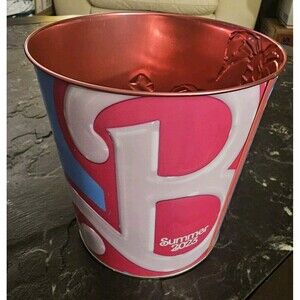 Barbie The Movie Summer 2023 Embossed Tin Popcorn Bucket CINEMARK EXCLUSIVE